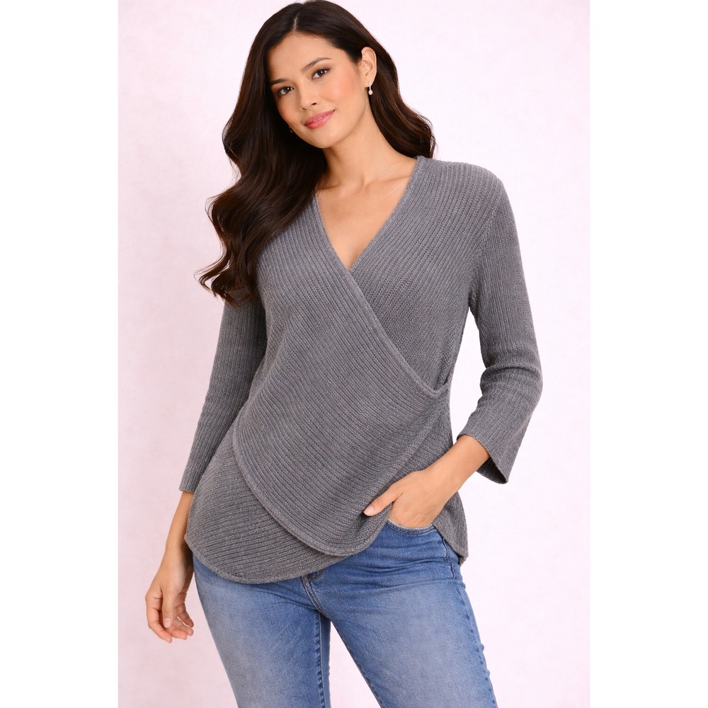 Apt.‎ 9- Charcoal V-Neck Sweater Size L
